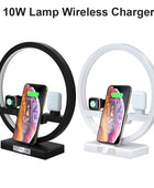 Wireless Charger Stand Table Lamp Touch Switch 10W Charger For Apple Watch Cell Phones Headphones