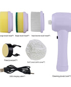 Electric Cleaning Brush 4 In 1 Spinning Scrubber Handheld Electric Cordless Cleaning Brush Portable