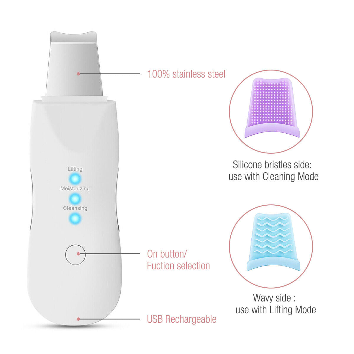 Ultrasonic Skin Scrubber - Deep Face Cleaning & Pore Blackhead Remover