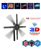 Upgraded Naked Eye 3D Holographic Advertising Machine Fan Screen Support Lmage Video Store Bar Party Advertising Display