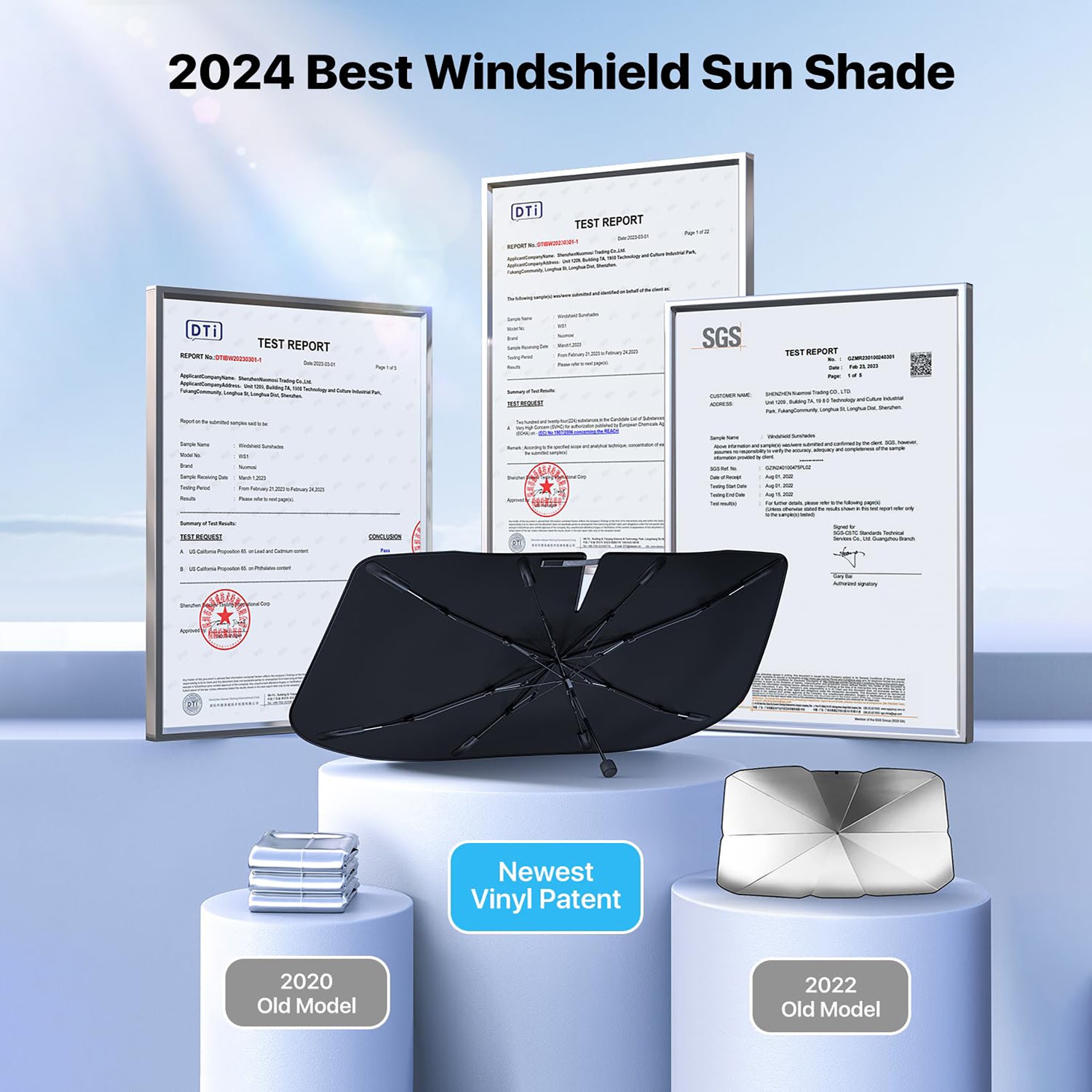 Windshield Sun Shade Umbrella For Car  Spring Structure Edge Medium  Protects Interior From Sun Damage  Fits 99 Percent Of Vehicles