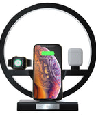 Wireless Charger Stand Table Lamp Touch Switch 10W Charger For Apple Watch Cell Phones Headphones