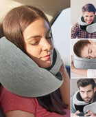 Travel Neck Pillow Non-Deformed Airplane Pillow Travel Neck Cushion Durable U-Shaped Travel Memory Cotton Nap Neck Pillow