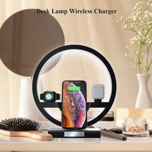 Wireless Charger Stand Table Lamp Touch Switch 10W Charger For Apple Watch Cell Phones Headphones