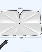 Windshield Sun Shade Umbrella For Car  Spring Structure Edge Medium  Protects Interior From Sun Damage  Fits 99 Percent Of Vehicles