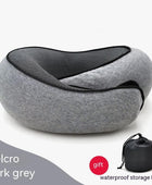 Travel Neck Pillow Non-Deformed Airplane Pillow Travel Neck Cushion Durable U-Shaped Travel Memory Cotton Nap Neck Pillow